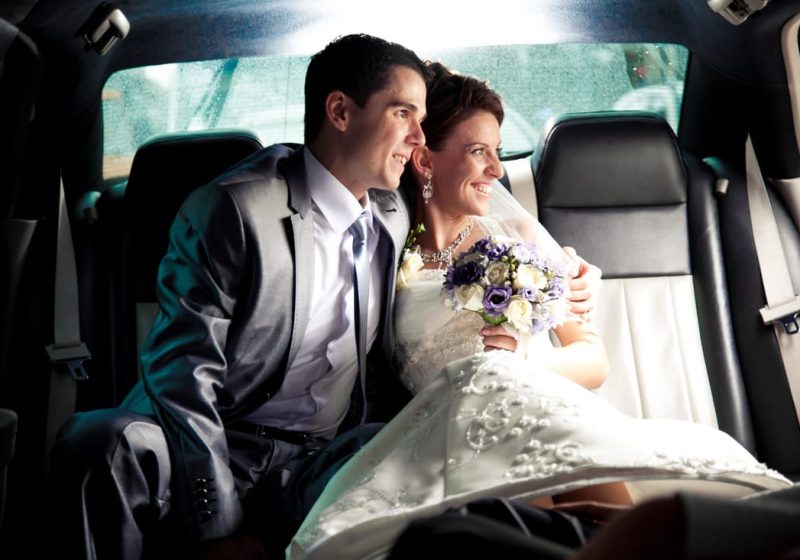 wedding limo rental happy couple orig